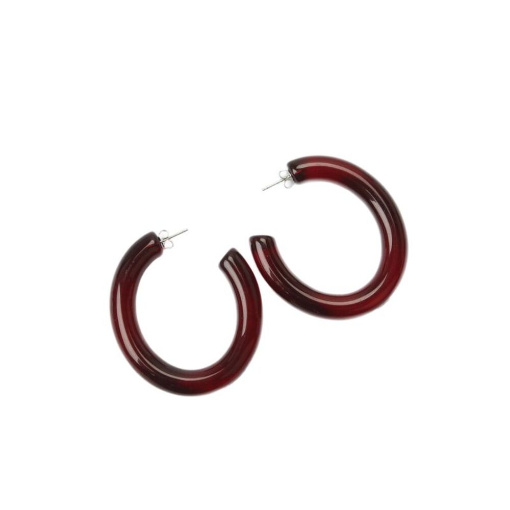 Lizzie Fortunato Womens Wine Red Resin Rome Hoops